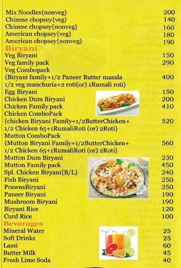 Menu At Swagath Multicusine Restaurant Hyderabad 143