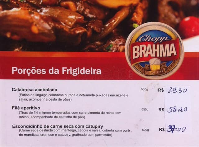 Menu Em Quiosque Chopp Brahma Pub Bar Rio De Janeiro 20765 971