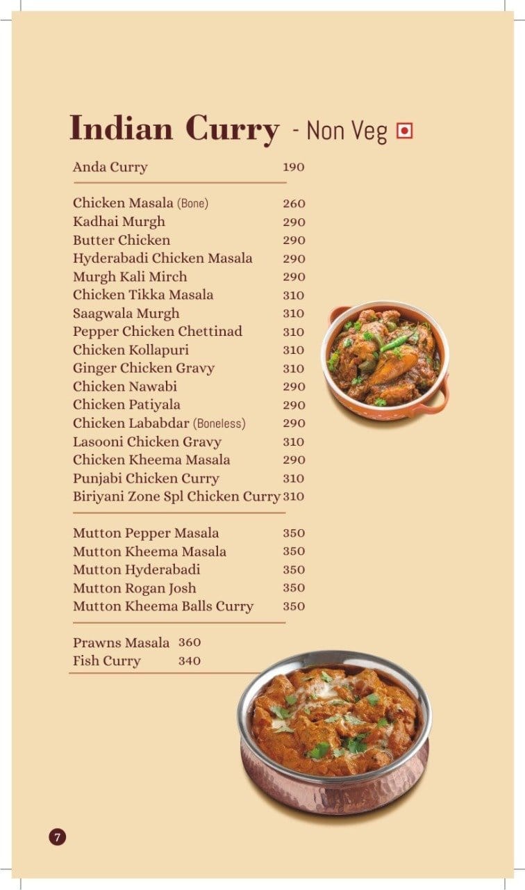 Menu At Biriyani Zone Manyata Tech Park Hyderabadi Dum Biryani