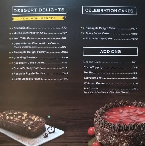 Menu At Caf Coffee Day Dehradun Subhash Rd Inside Hotel City Star