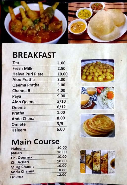 Menu Of Pak Grill Meena Bazaar Dubai