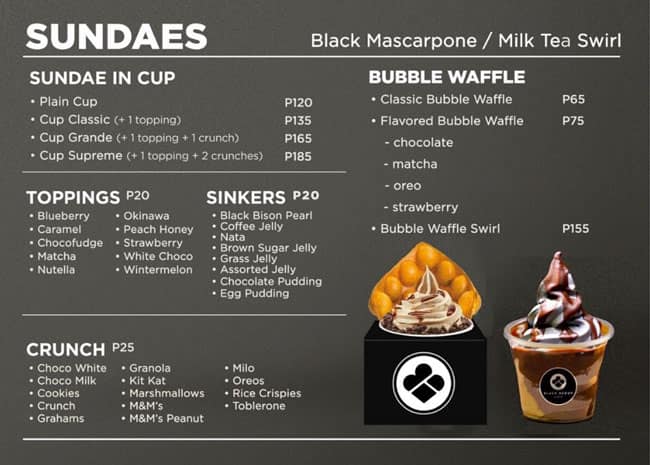 Menu At Black Scoop Cafe Quezon City Matalino Street