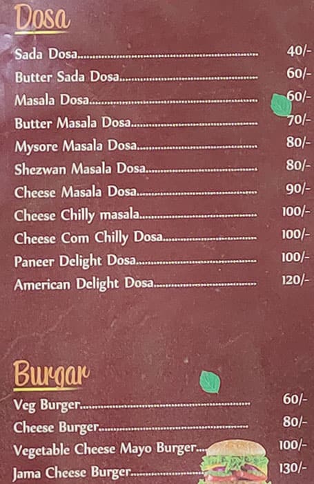 Menu Of Rk Fast Food Goregaon West Mumbai