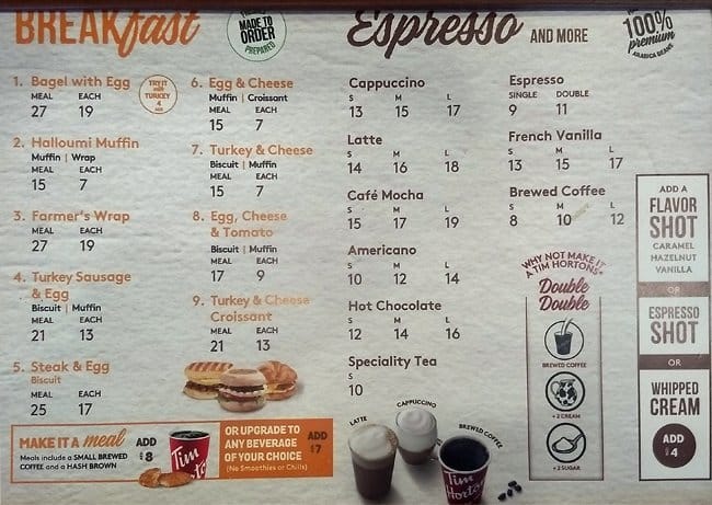 Tim Hortons Menu Menu For Tim Hortons International City Dubai Zomato