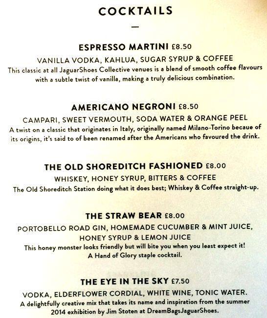 Menu At No Caf The Old Shoreditch Station Pub Bar London