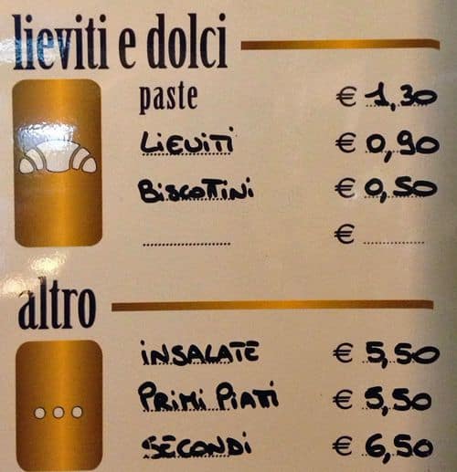 Menu At Joe Bar Rome Viale Gorizia