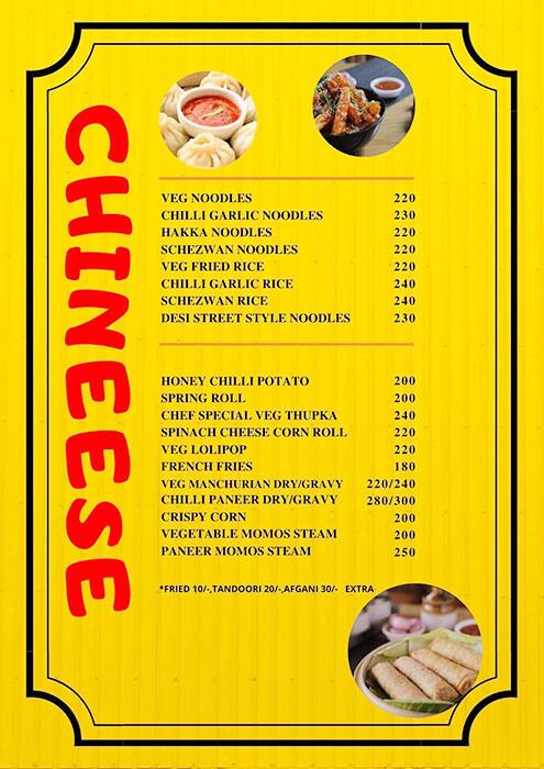 Menu Of Desi Tadka Gaur City Greater Noida