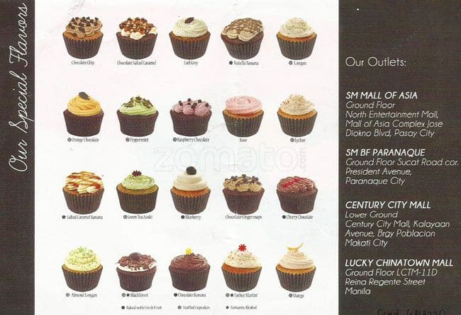 Menu At Twelve Cupcakes Desserts Pasay