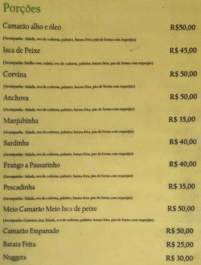 Menu Em Quiosque Quinta Da Praia Pub Bar Rio De Janeiro Av Do Pep