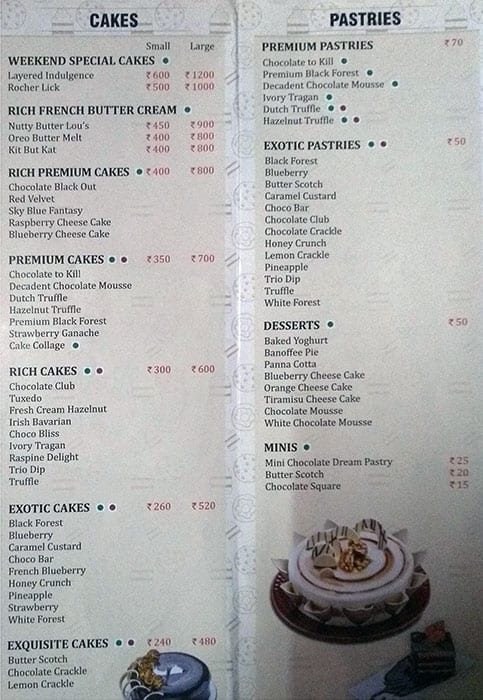 Merwans Cake Stop Menu Menu For Merwans Cake Stop Dadar West Mumbai