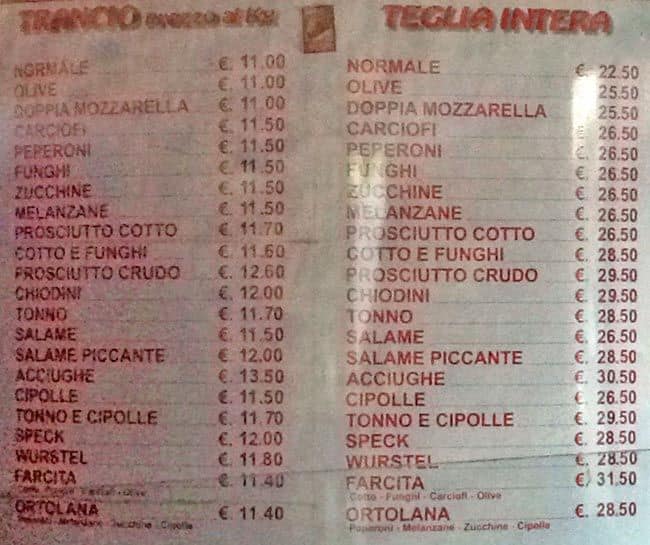 L Angolo Della Pizza A Milano Foto Del Menu Con Prezzi Zomato Italy