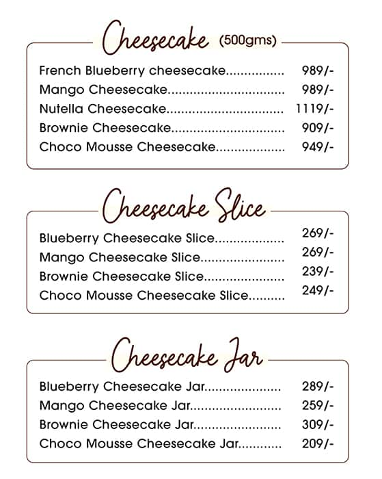 Menu At The Dessert Heaven Pastry Brownie And Cakes Bengaluru 58 59