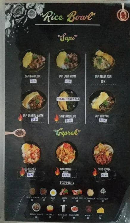 Menu At Roti Bakar Restaurant Tangerang