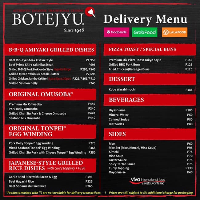 Menu At Botejyu Restaurant Makati H258 X9H