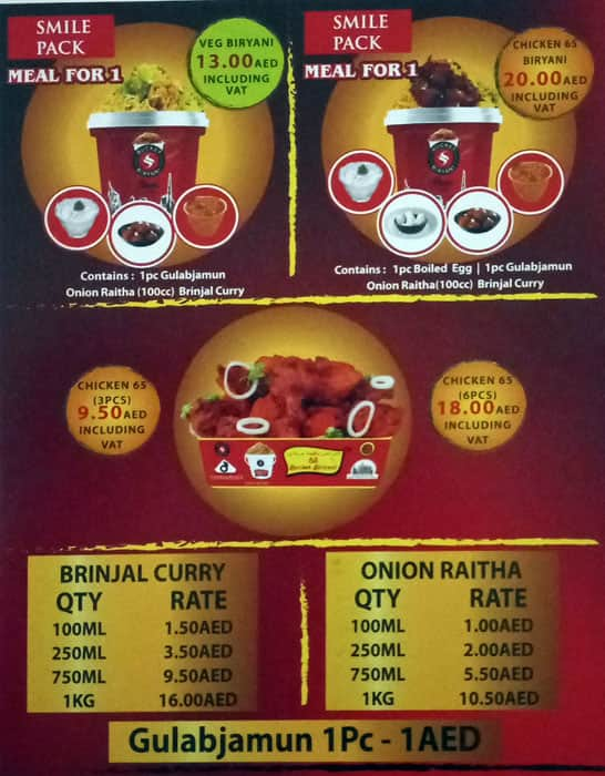 Menu Of Ss Bucket Biryani Al Karama Dubai