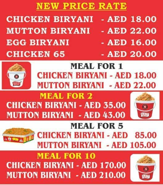 SS Bucket Biryani Menu Menu De SS Bucket Biryani Al Karama Dubai