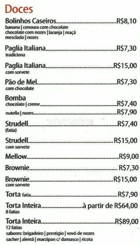 Menu Em Cacau Restaurante Rio De Janeiro Shopping Da Gavea