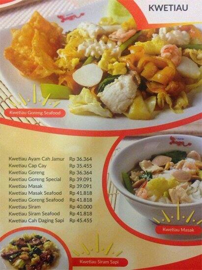 Menu At Bakmi Naga Restaurant Jakarta Carrefour M T Haryono