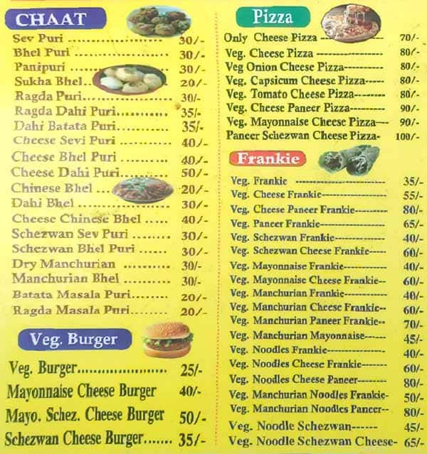 Menu At Shri Swami Samarth Fast Food Mumbai Rfr Ff