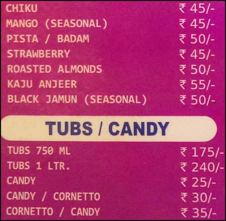 Menu At Falooda Junction Mumbai Shop No