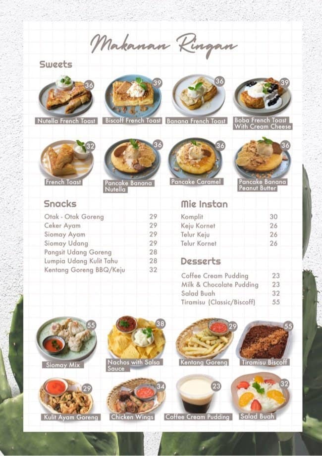 Menu At Roti Bakar Benda Desserts Jakarta