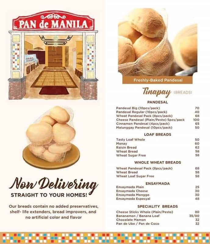 Menu At Pan De Manila Cebu City B Rodriguez