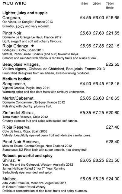 Menu At The Cutty Sark Pub Bar London 4 6 Ballast Quay