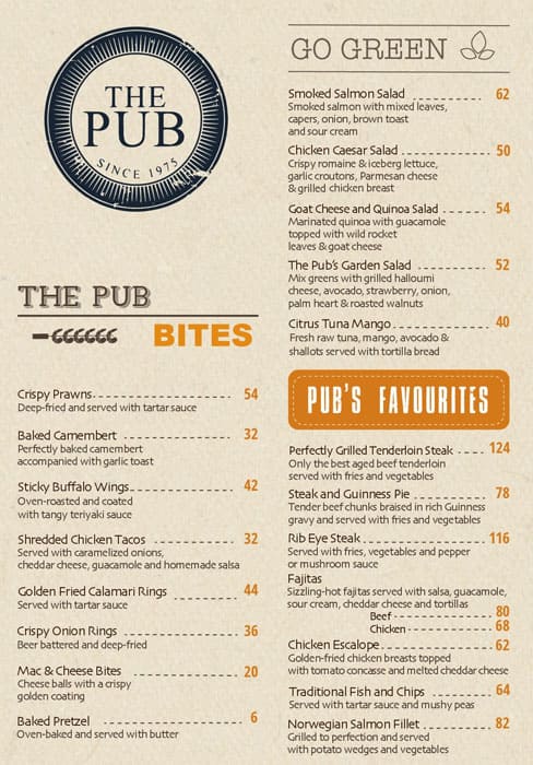 Menu Of The Pub Radisson Blu Hotel Dubai Deira Creek Baniyas Dubai