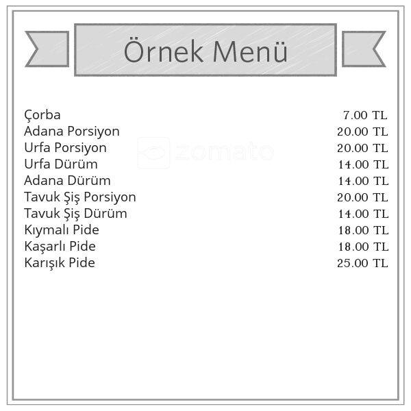 Menu At Dedo Kebap Lahmacun Salonu Istanbul Yeni Eri Sk B