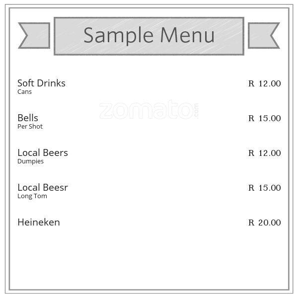 The Moon Menu Menu For The Moon Benoni East Rand Zomato SA