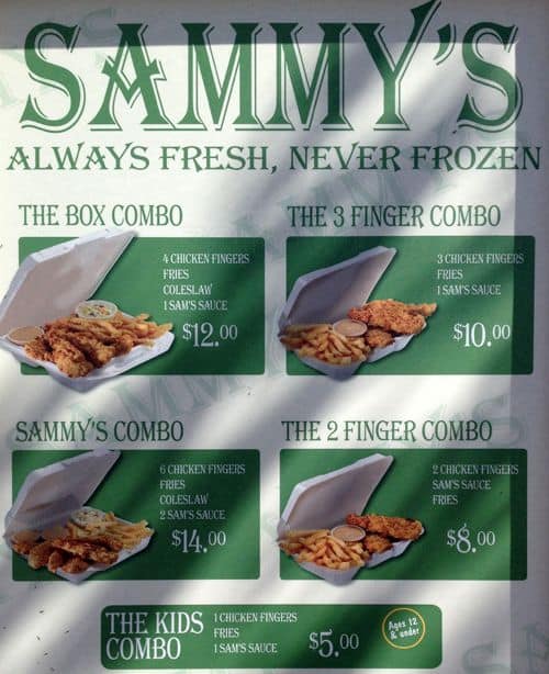 Sammy S Famous Menu Menu For Sammy S Famous Oakville Toronto