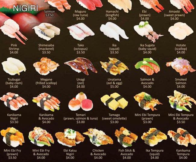 Sushi Train Menu Menu For Sushi Train Clayfield Brisbane