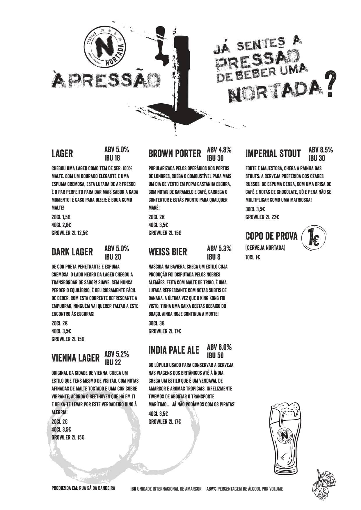 Menu At F Brica Nortada Pub Bar Porto