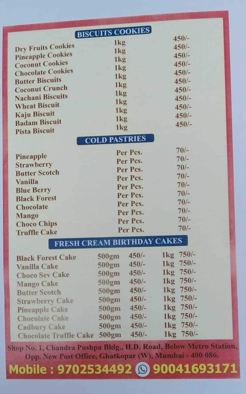 Menu At Bangalore Iyengar S Bakery Mumbai Shop M