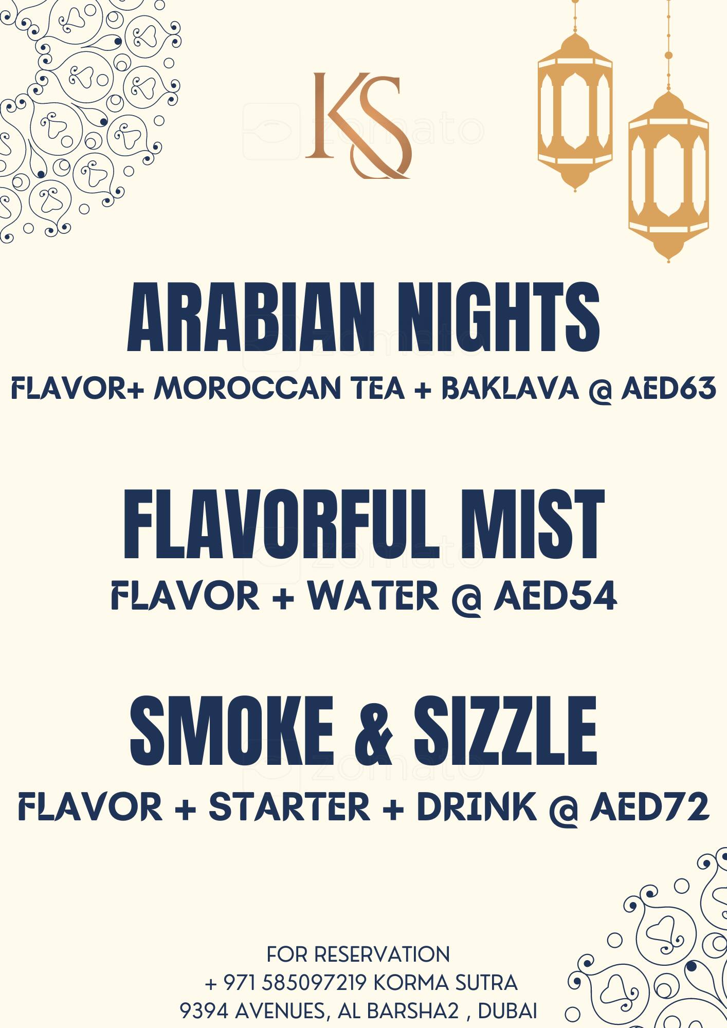 Menu of Korma Sutra - Restaurant &amp; Cafe, Al Barsha, Dubai