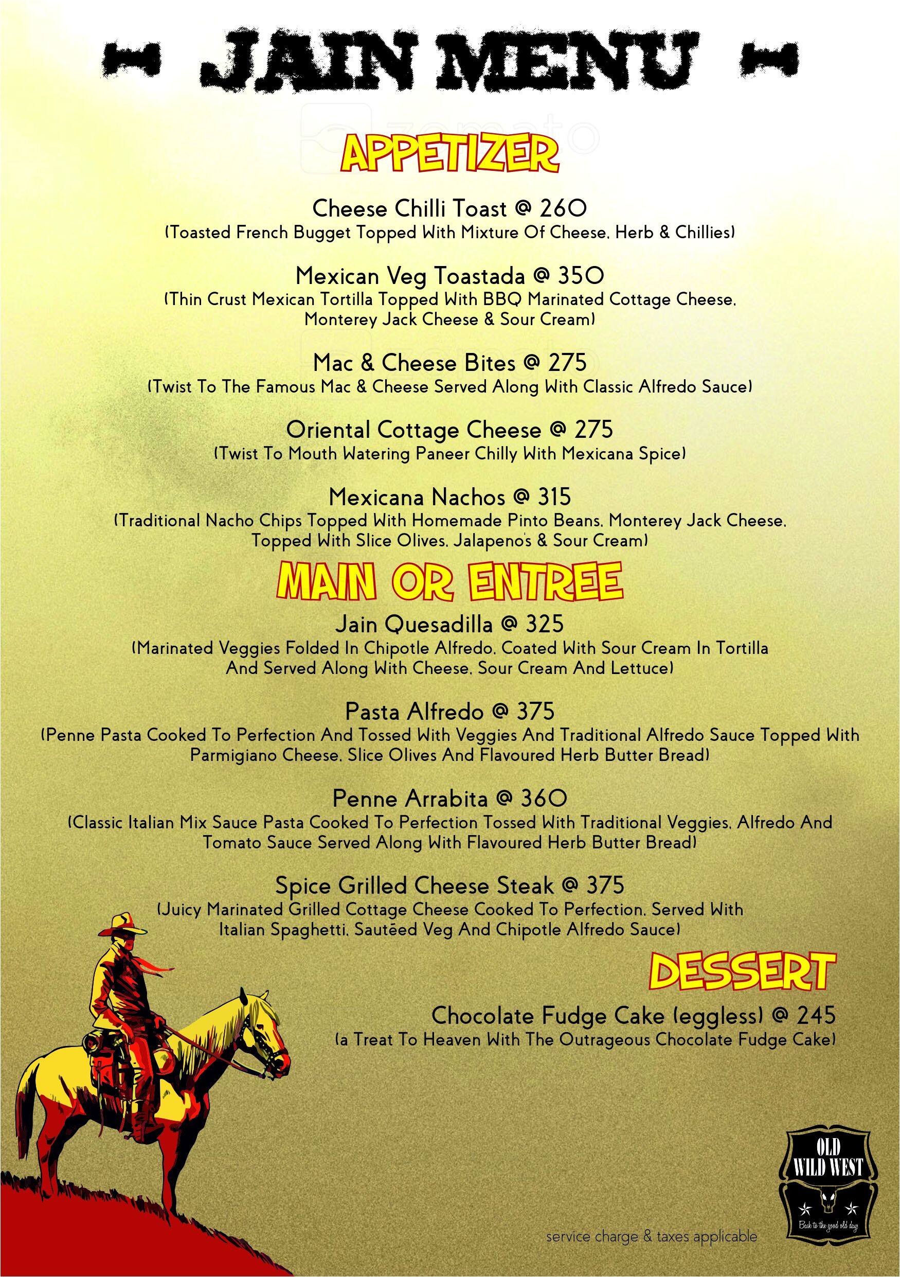 Old Wild West Menu, Menu untuk Old Wild West, Lower Parel, Mumbai Zomato