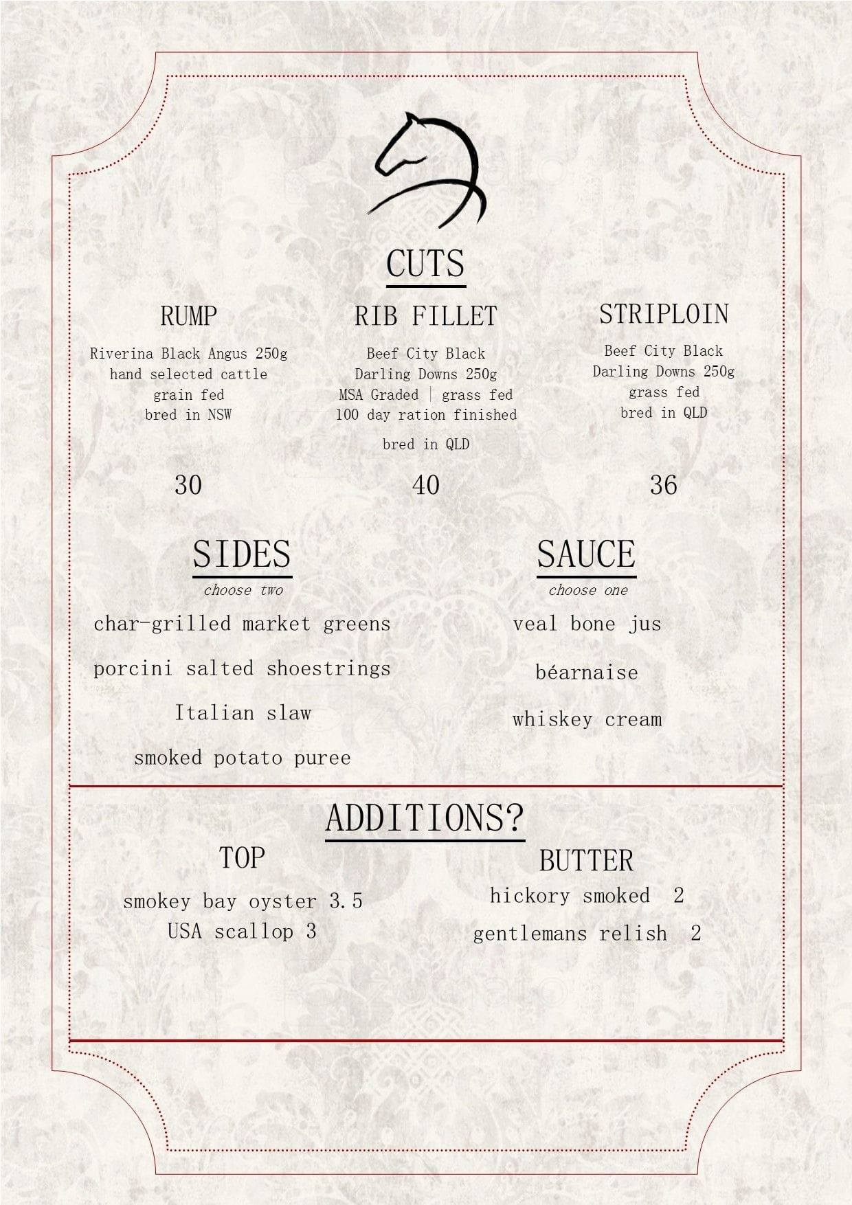 Wooden Horse Restaurant Menu, Menu for Wooden Horse Restaurant, Clayfield, Brisbane Urbanspoon