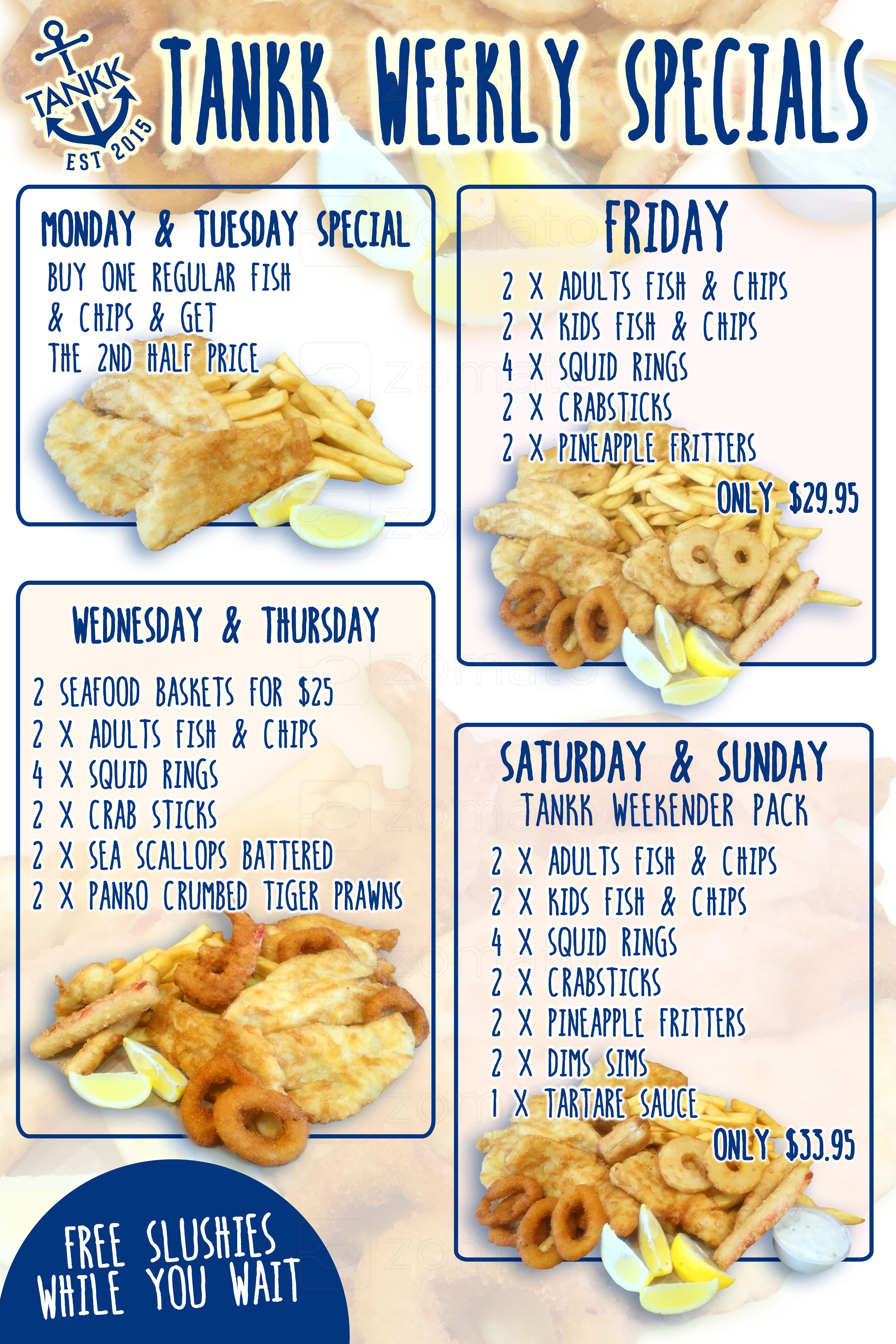 Fricks Fish And Chips Menu