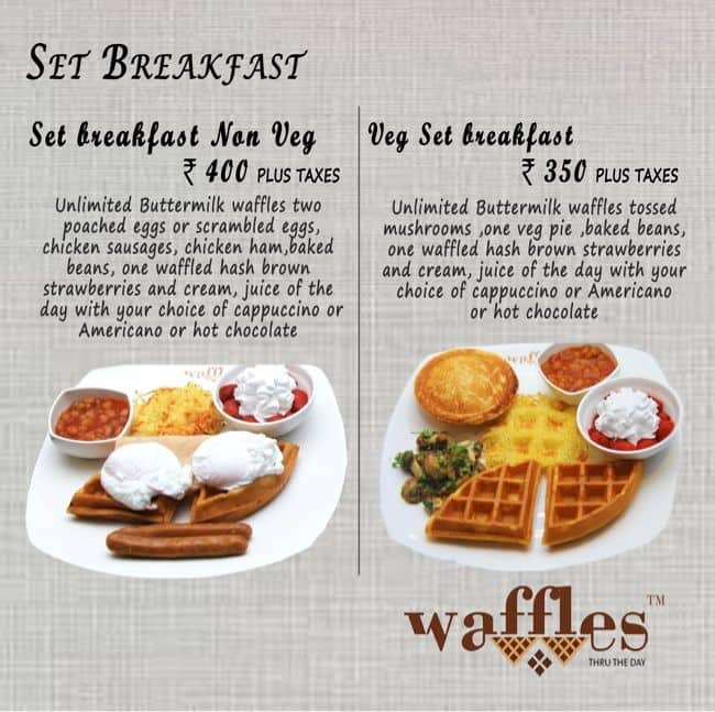 Waffles Thru The Day Menu, Menu for Waffles Thru The Day, Nungambakkam