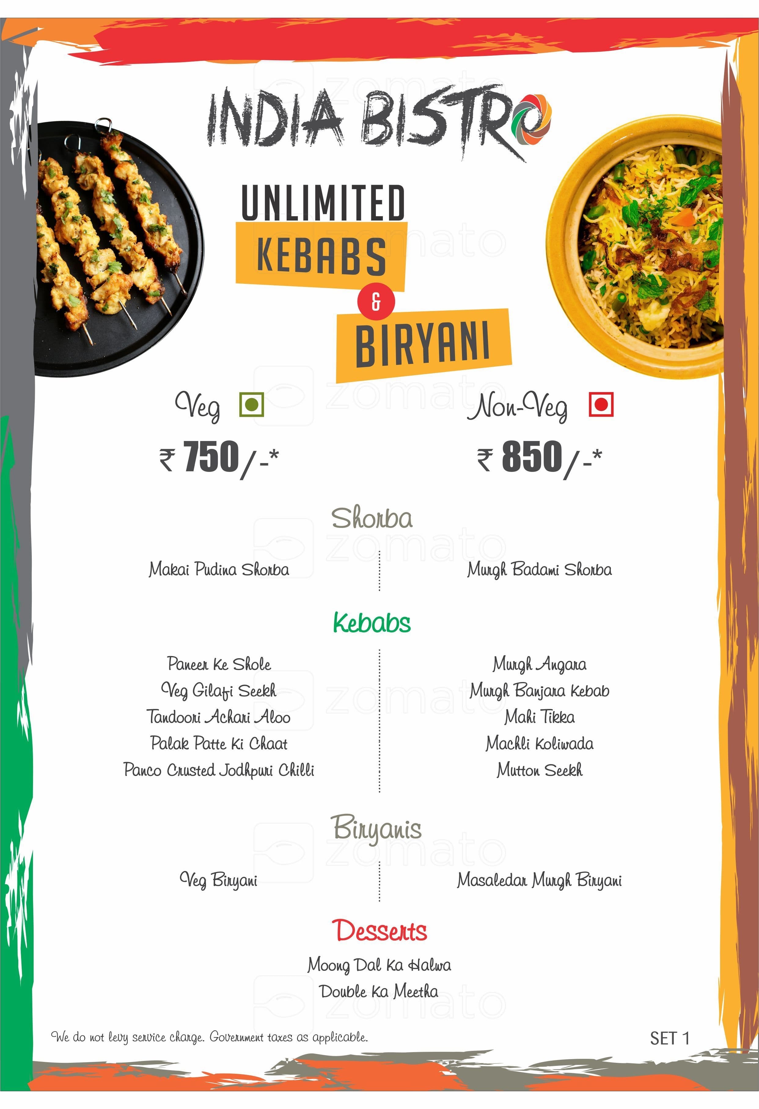 India Bistro Menu, Menu for India Bistro, Chembur, Mumbai Zomato