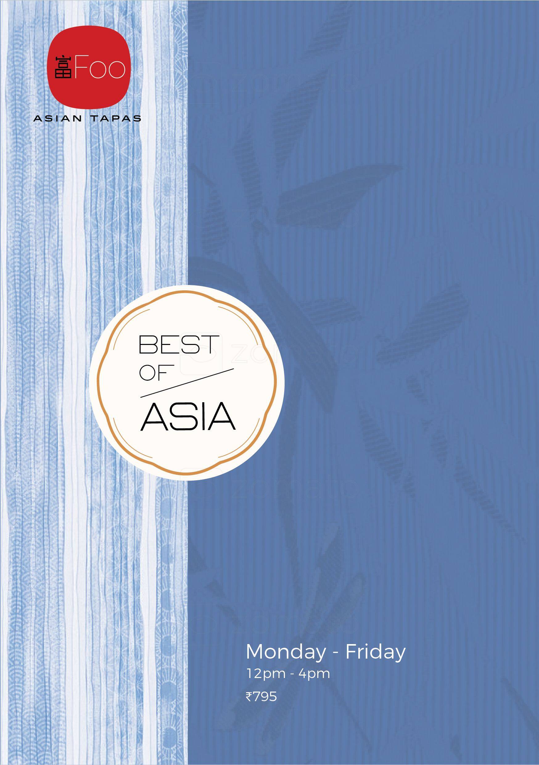 Menu of Foo Jio World Drive, Bandra Kurla Complex, Mumbai