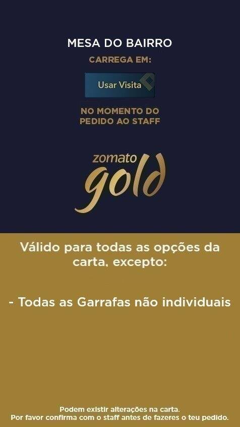 Mesa do Bairro, Areeiro Menu