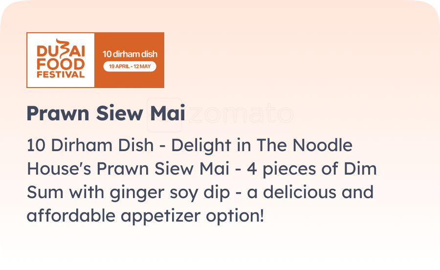 Menu of The Noodle House, Madinat Jumeirah, Dubai