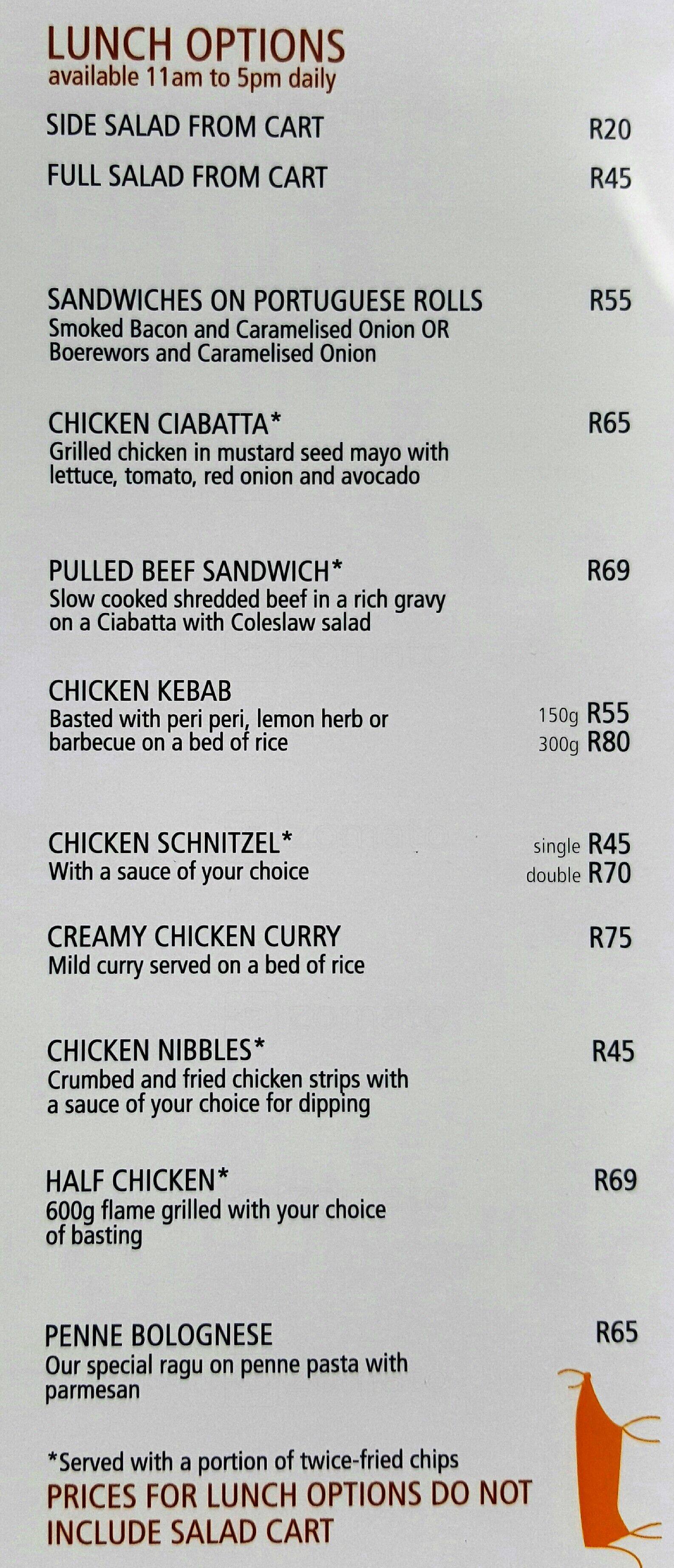 Karoo Cattle and Land Menu, Menu for Karoo Cattle and Land, Irene