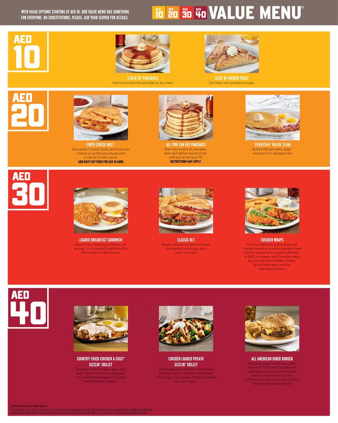Menu at Denny's BBQ, Dubai, 8th Street