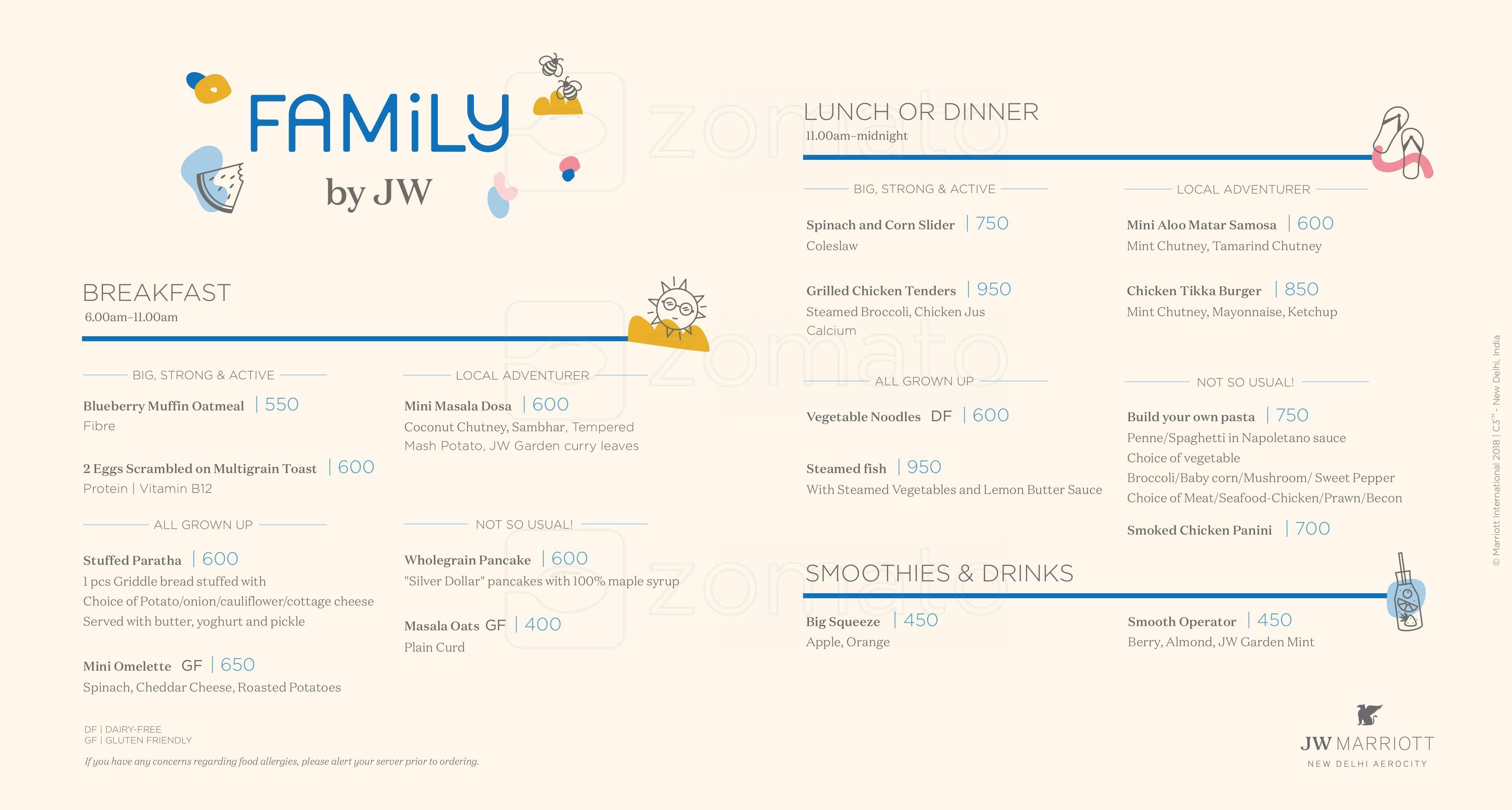Menu of K3 JW Marriott New Delhi, Aerocity, New Delhi