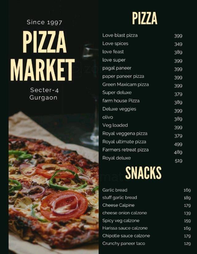Pizza Market menu