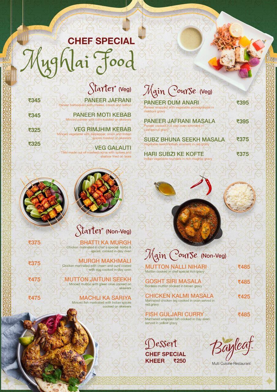 Menu at Bayleaf, Vadodara