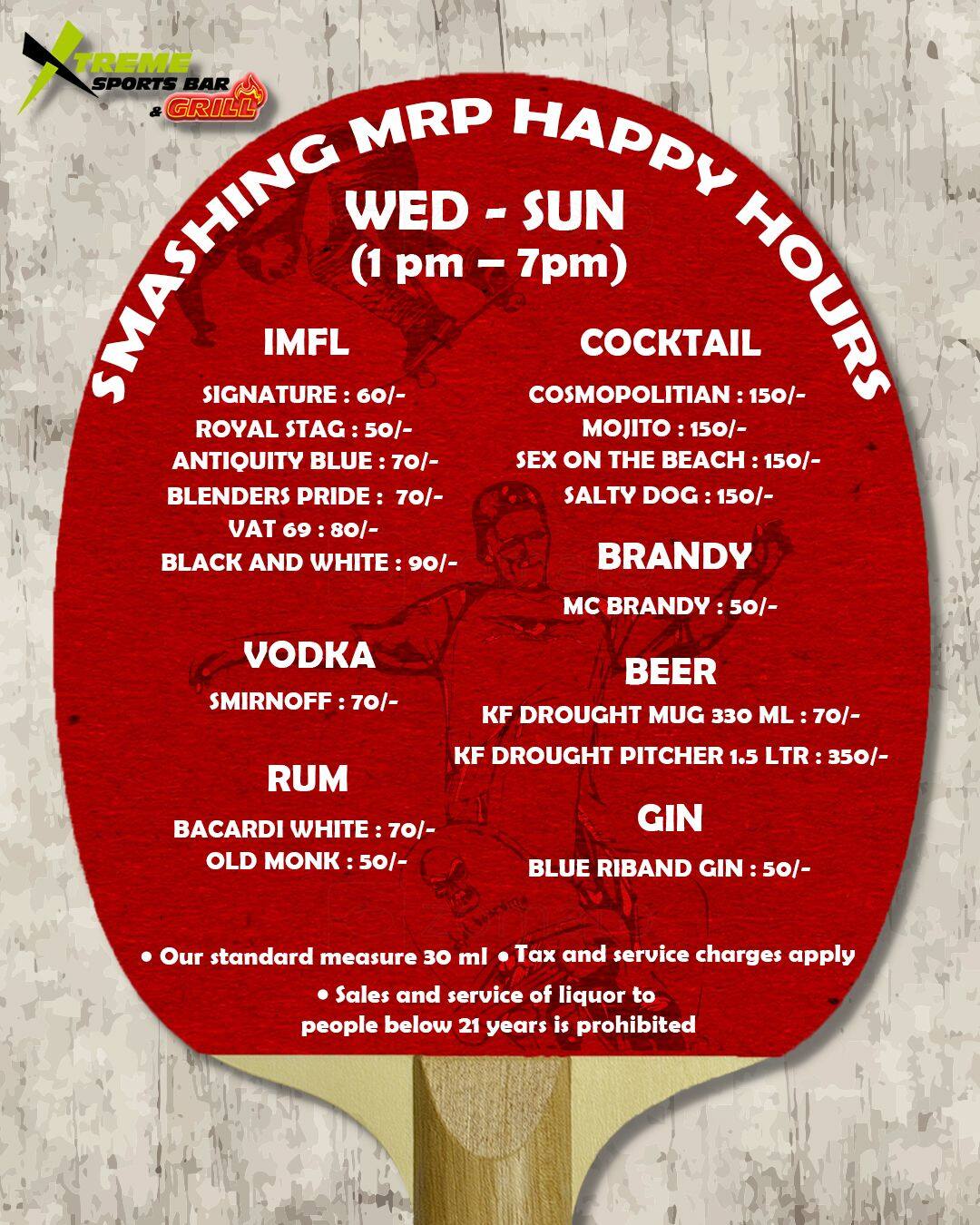 Xtreme Sports Bar Menu, Menu for Xtreme Sports Bar, Indiranagar, Bangalore Zomato