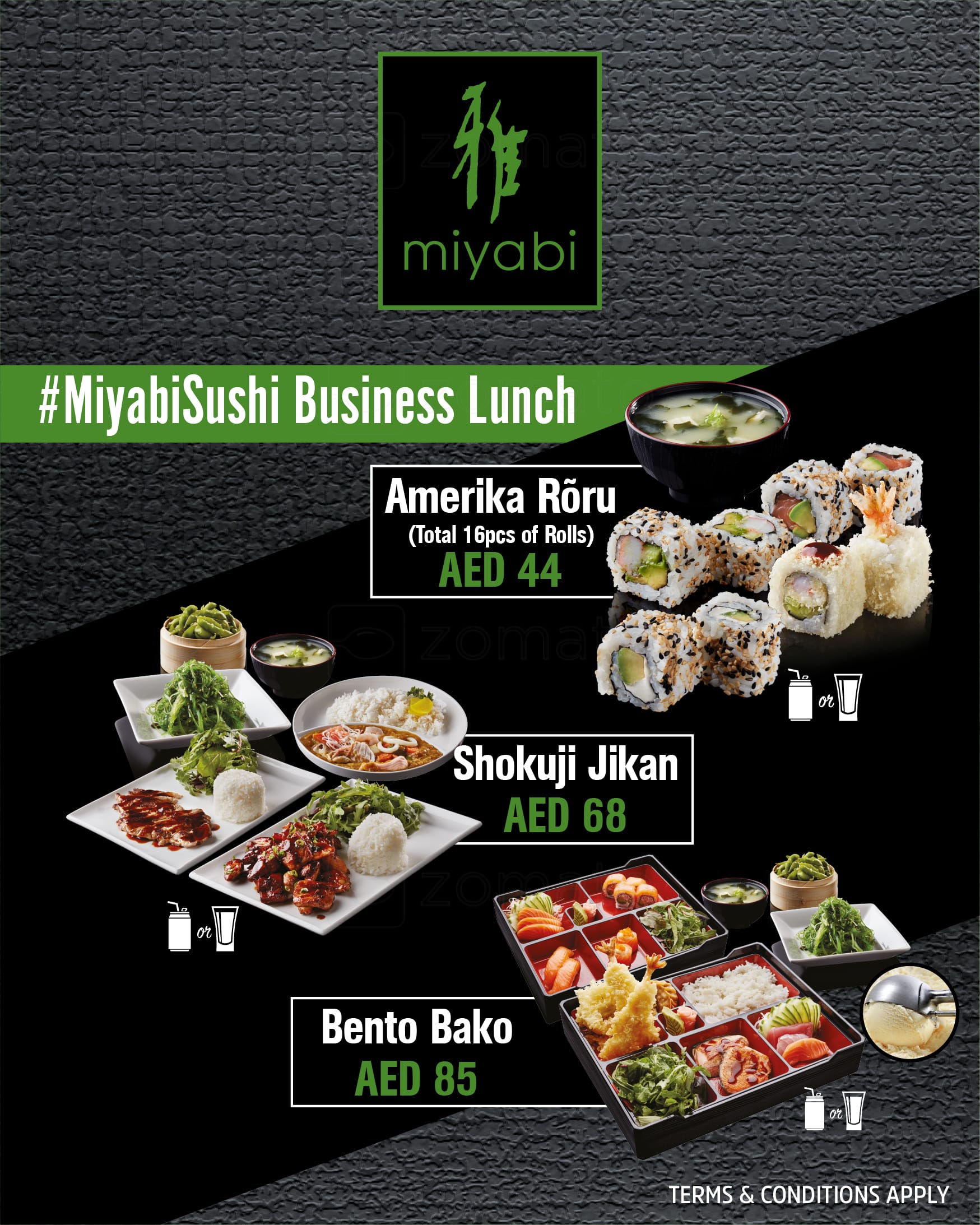 Miyabi Sushi & Bento Menu, Menu for Miyabi Sushi & Bento, Dubai Media